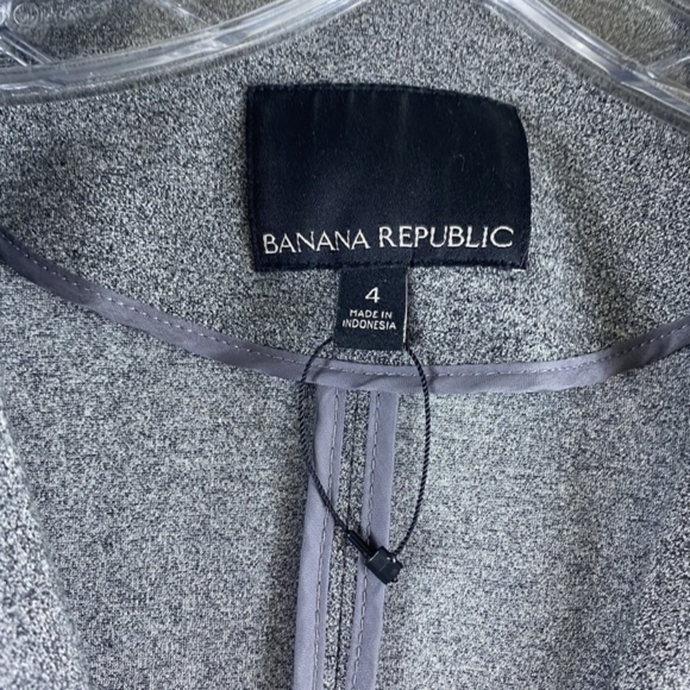 2/$30 Banana Republic Blazer Women Sz 4 Gray Unstructured Business Office Work - Picture 3 of 10